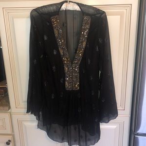 Bob Hale beaded silk top